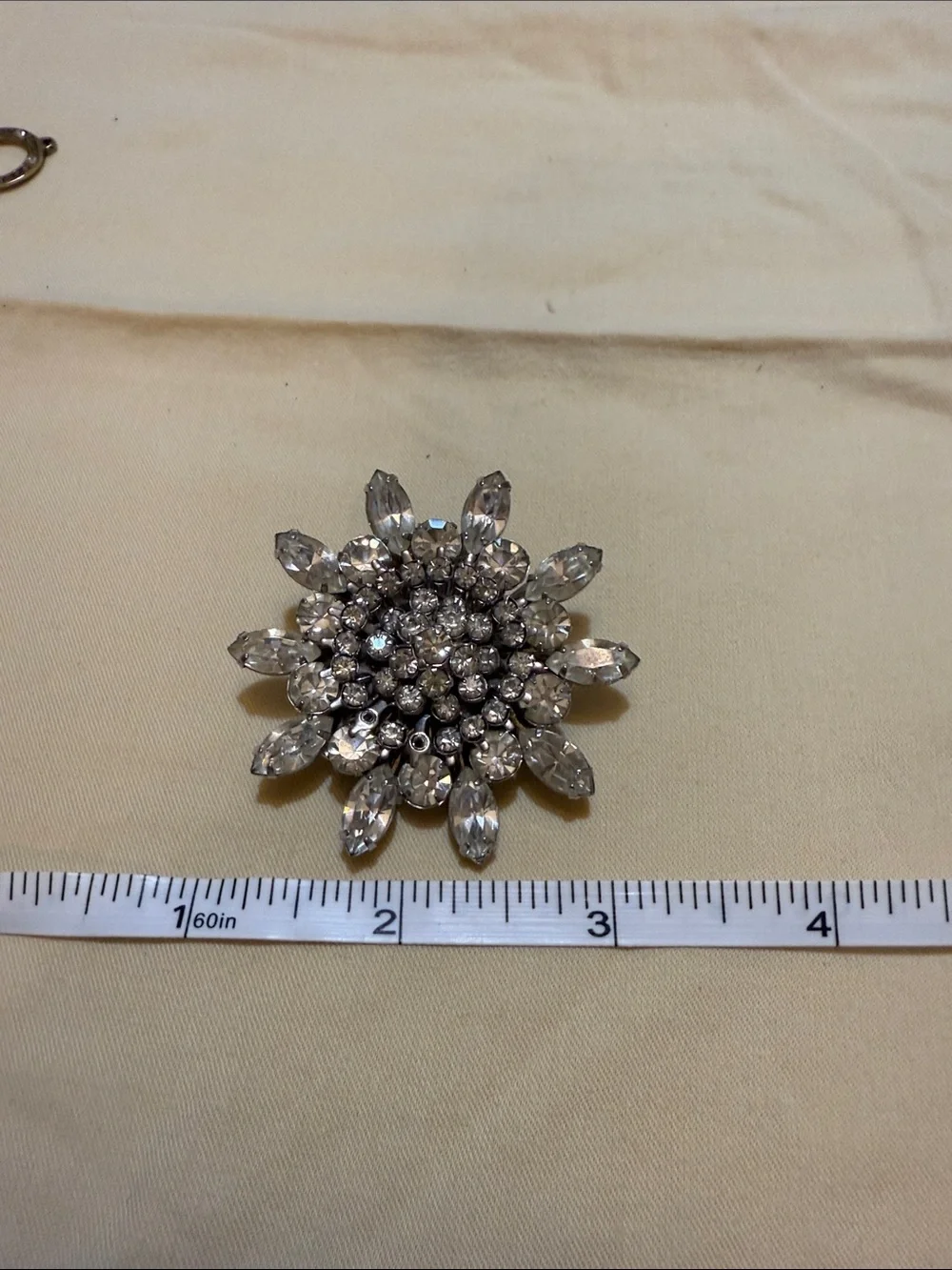 Crystal Flower Statement Brooch in Clear Silver (Weiss inspired)